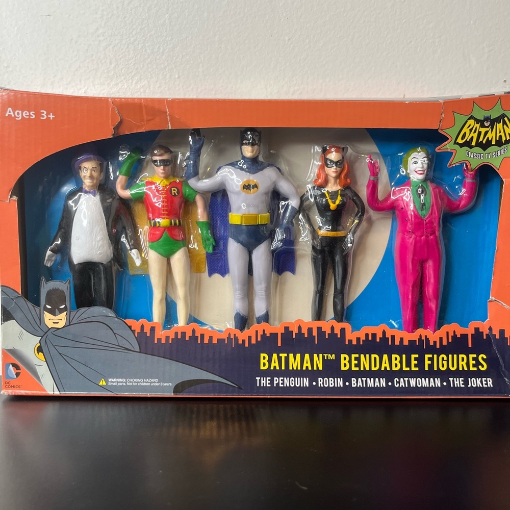 Batman Bendable Figures Set - Black, Red, Purple, Gray